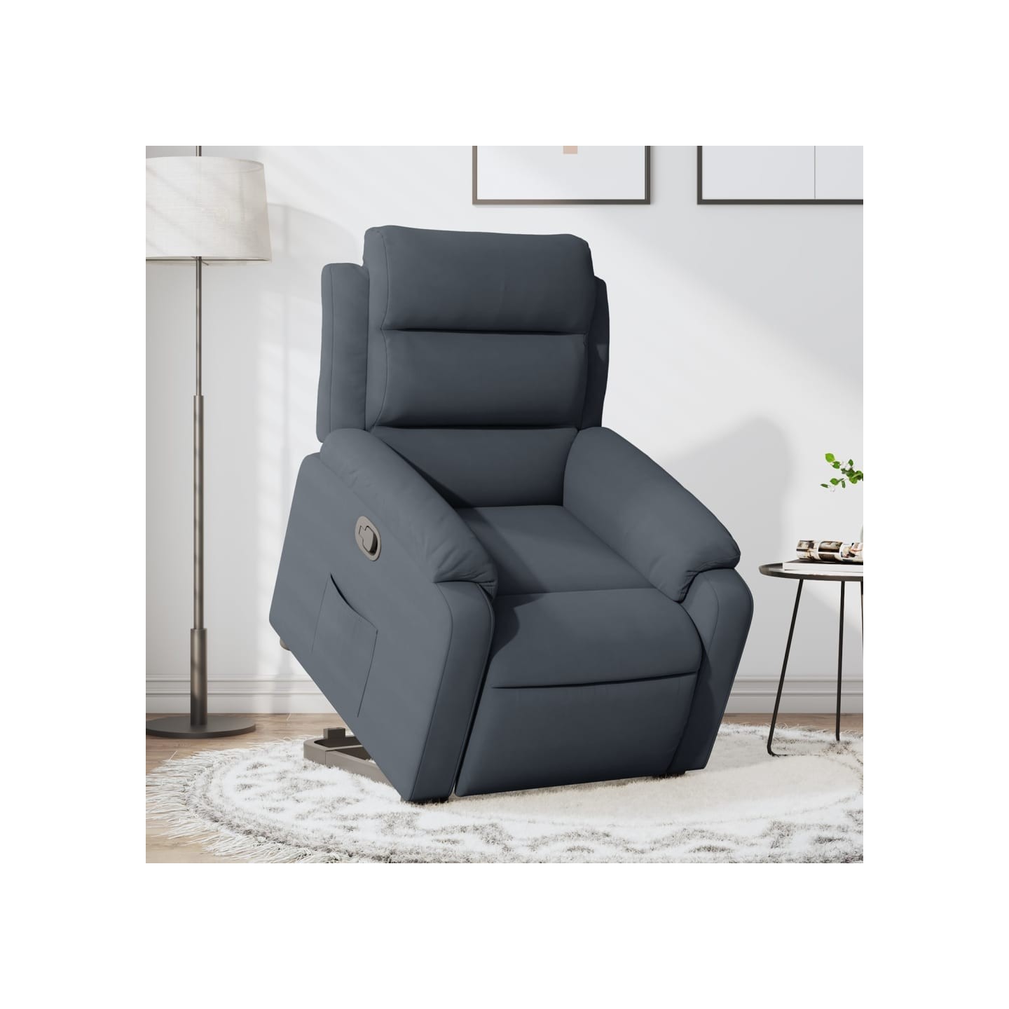 Fauteuil inclinable Gris foncé Velours