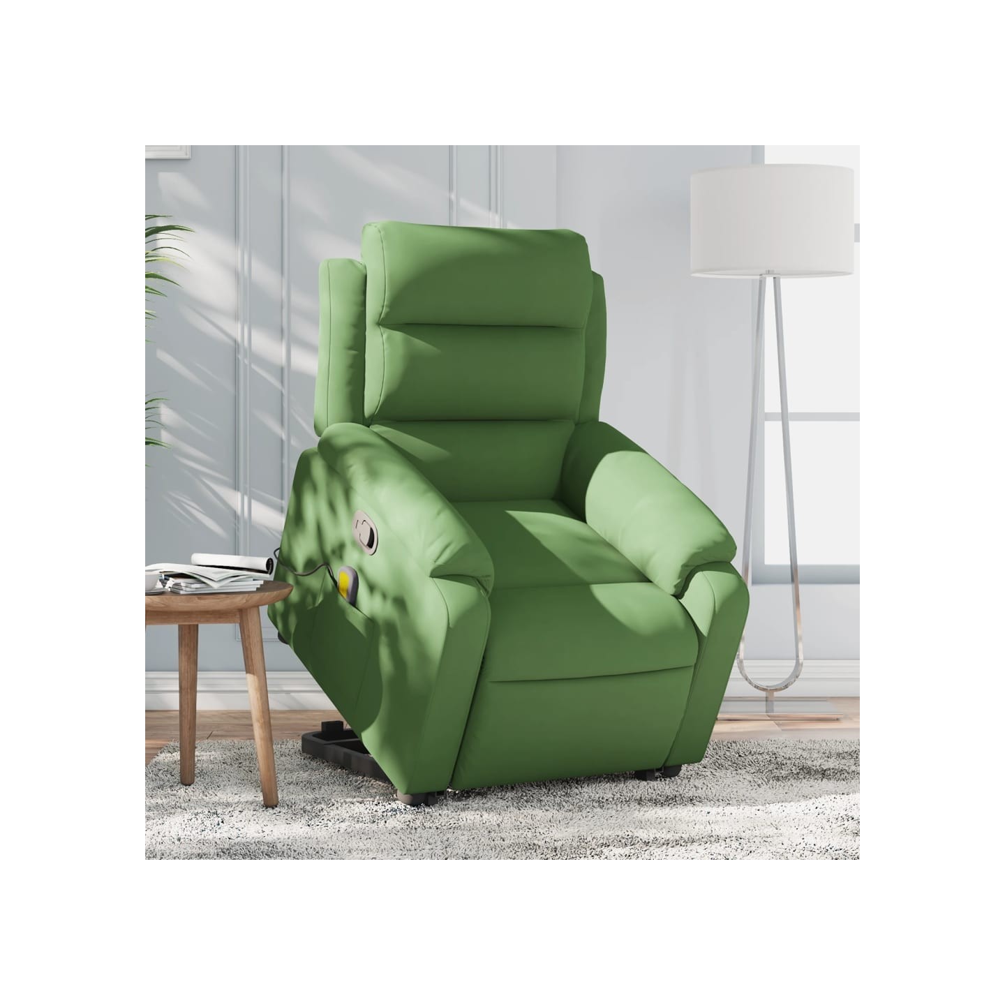Fauteuil de massage inclinable Vert clair Velours