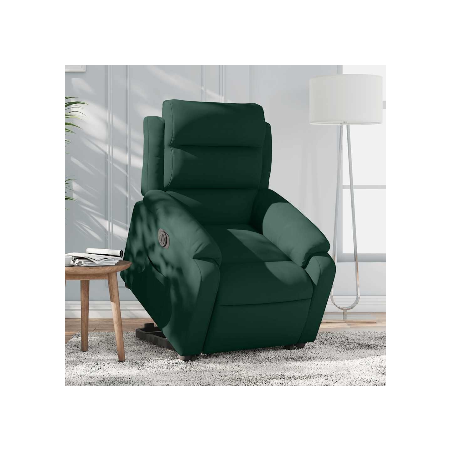 Fauteuil inclinable électrique vert foncé velours