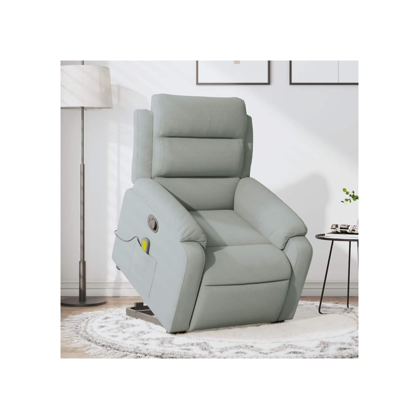 Fauteuil de massage inclinable Gris clair Velours