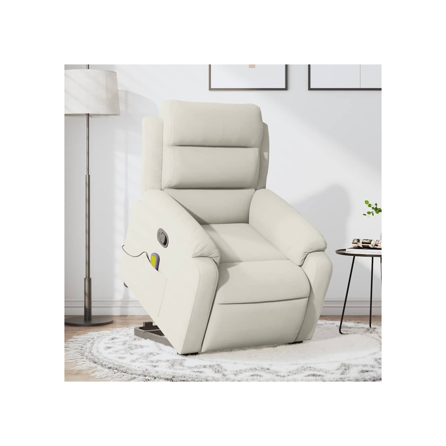 Fauteuil de massage inclinable Crème Velours
