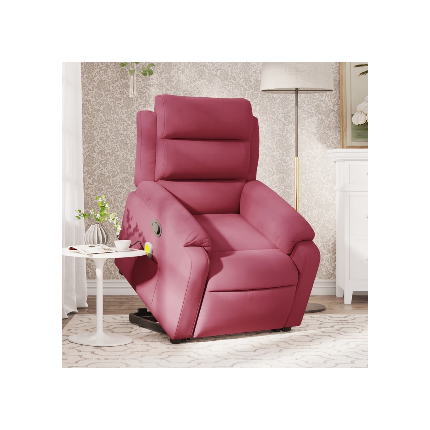 Fauteuil de massage inclinable Rouge bordeaux Velours