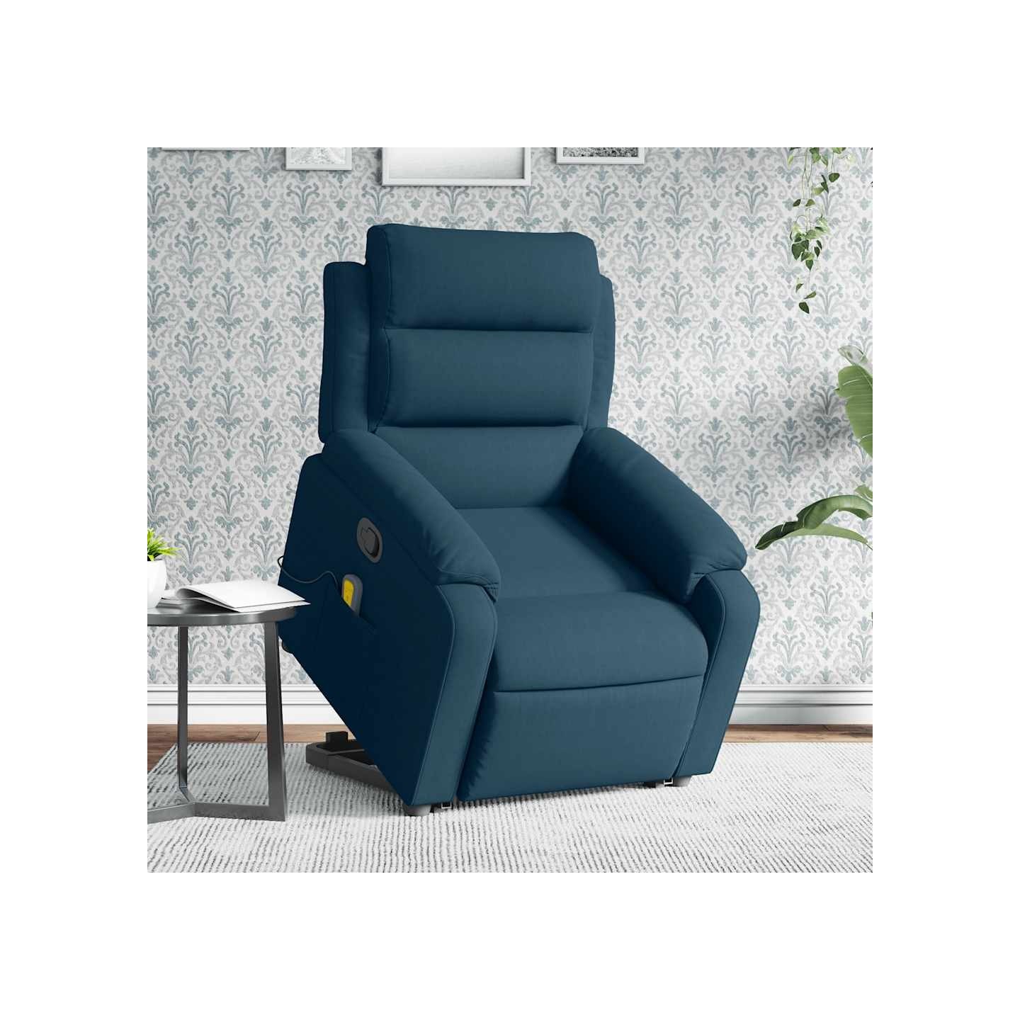 Fauteuil de massage inclinable Bleu Velours