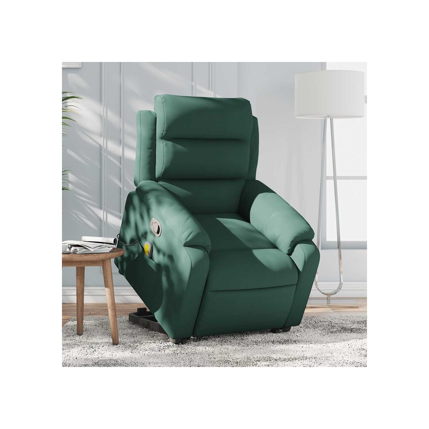 Fauteuil de massage inclinable Vert foncé Velours