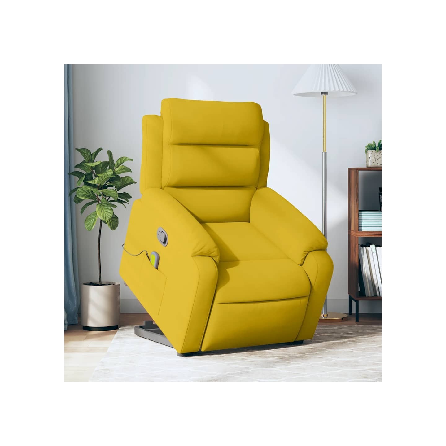 Fauteuil de massage inclinable Jaune Velours