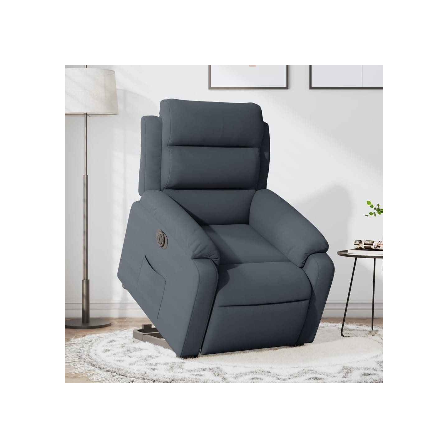 Fauteuil inclinable électrique gris foncé velours