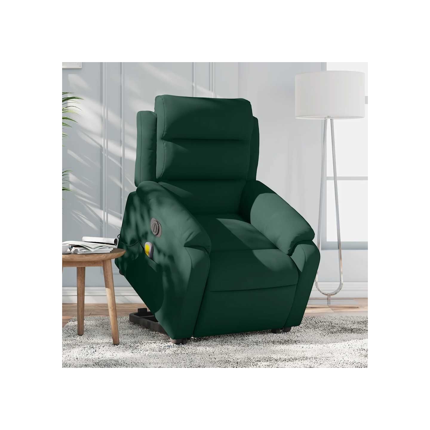 Fauteuil inclinable de massage électrique vert foncé velours