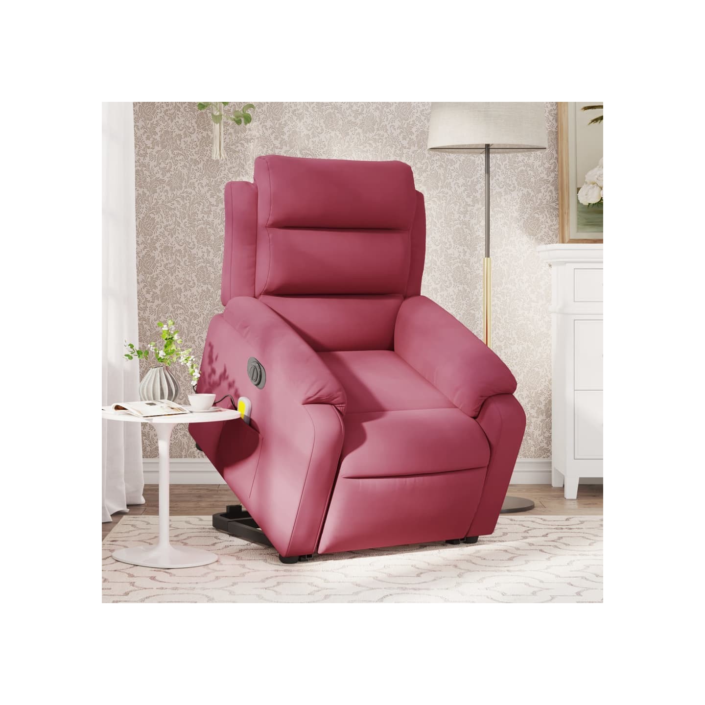 Fauteuil inclinable de massage électrique rouge bordeaux