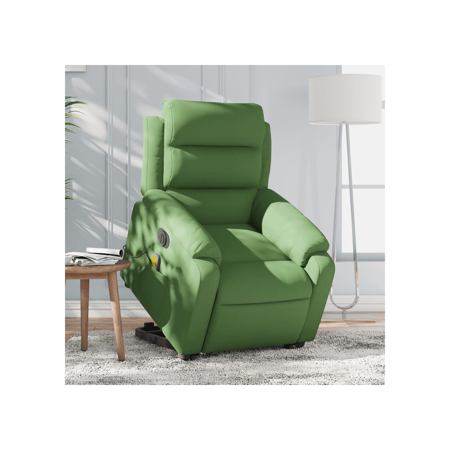 Fauteuil inclinable de massage électrique vert clair velours