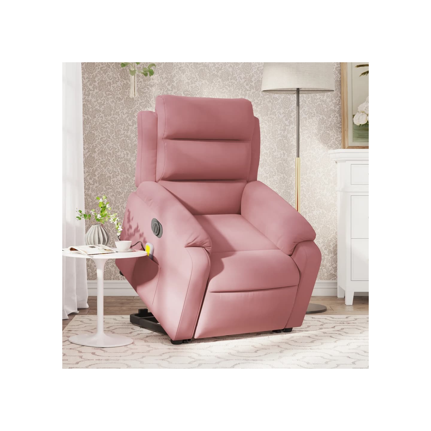 Fauteuil inclinable de massage électrique rose velours