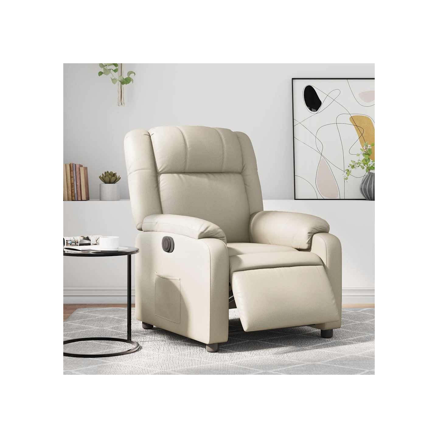 Fauteuil inclinable électrique Crème Similicuir