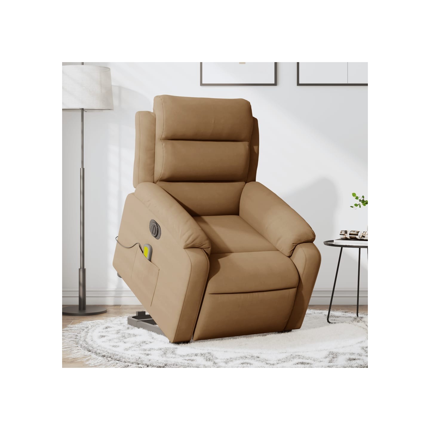 Fauteuil inclinable de massage électrique marron velours