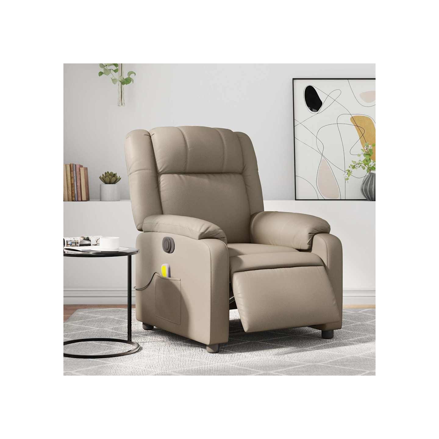 Fauteuil de massage inclinable électrique cappuccino similicuir