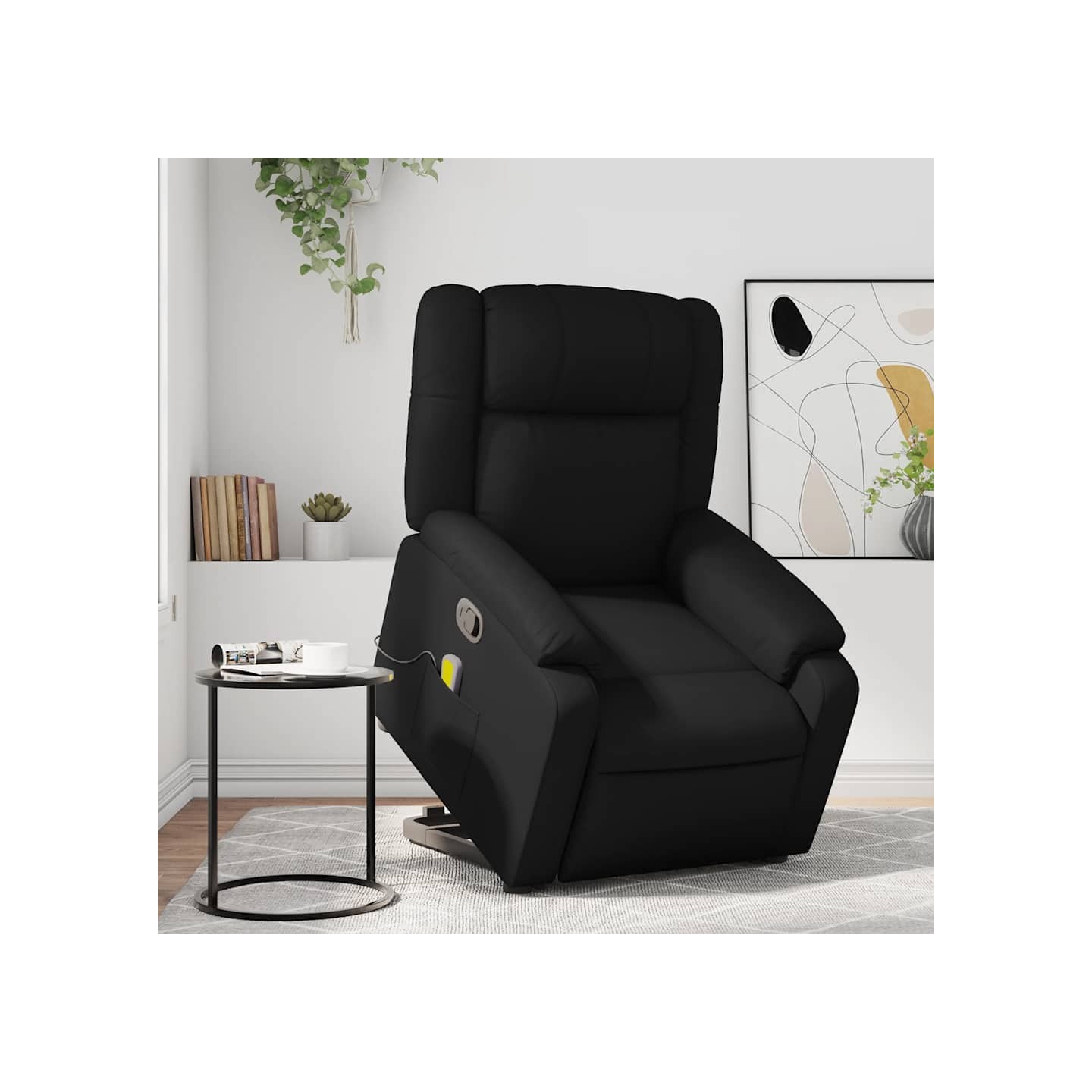 Fauteuil inclinable de massage Noir Similicuir