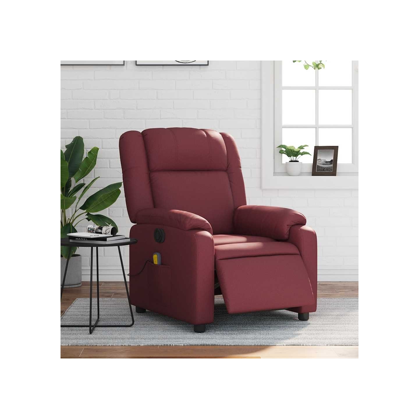 Fauteuil de massage inclinable électrique rouge bordeaux