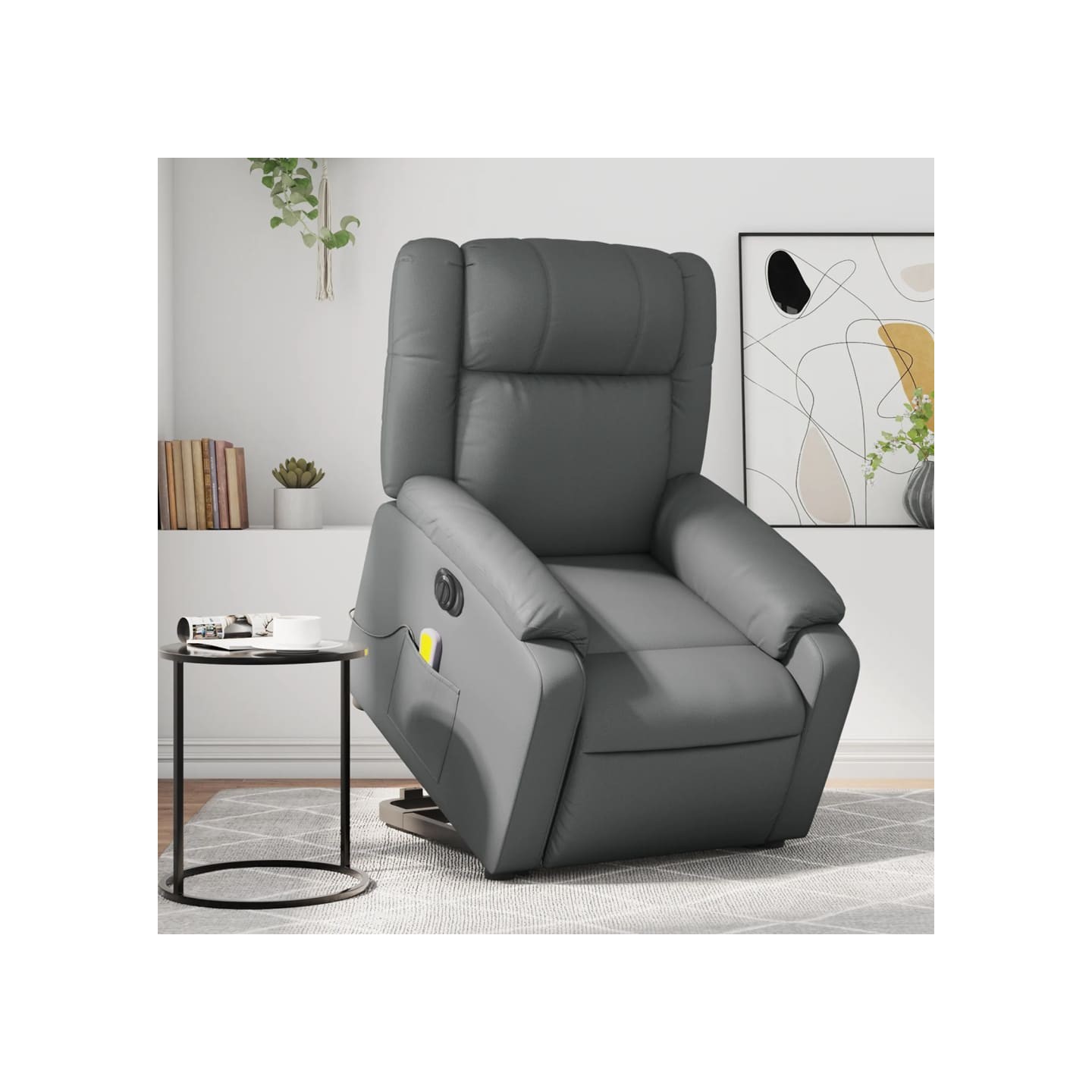 Fauteuil inclinable électrique gris similicuir