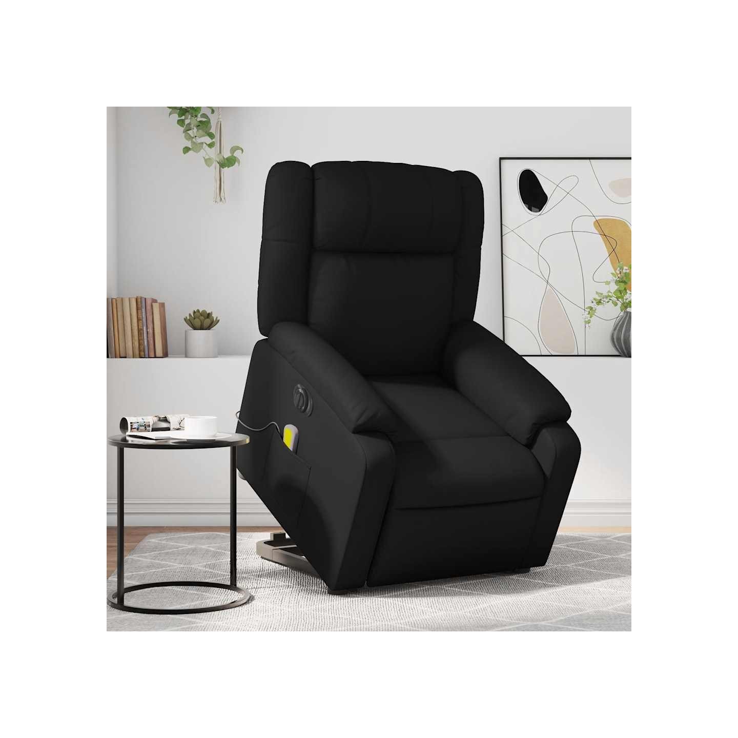 Fauteuil inclinable de massage électrique noir similicuir