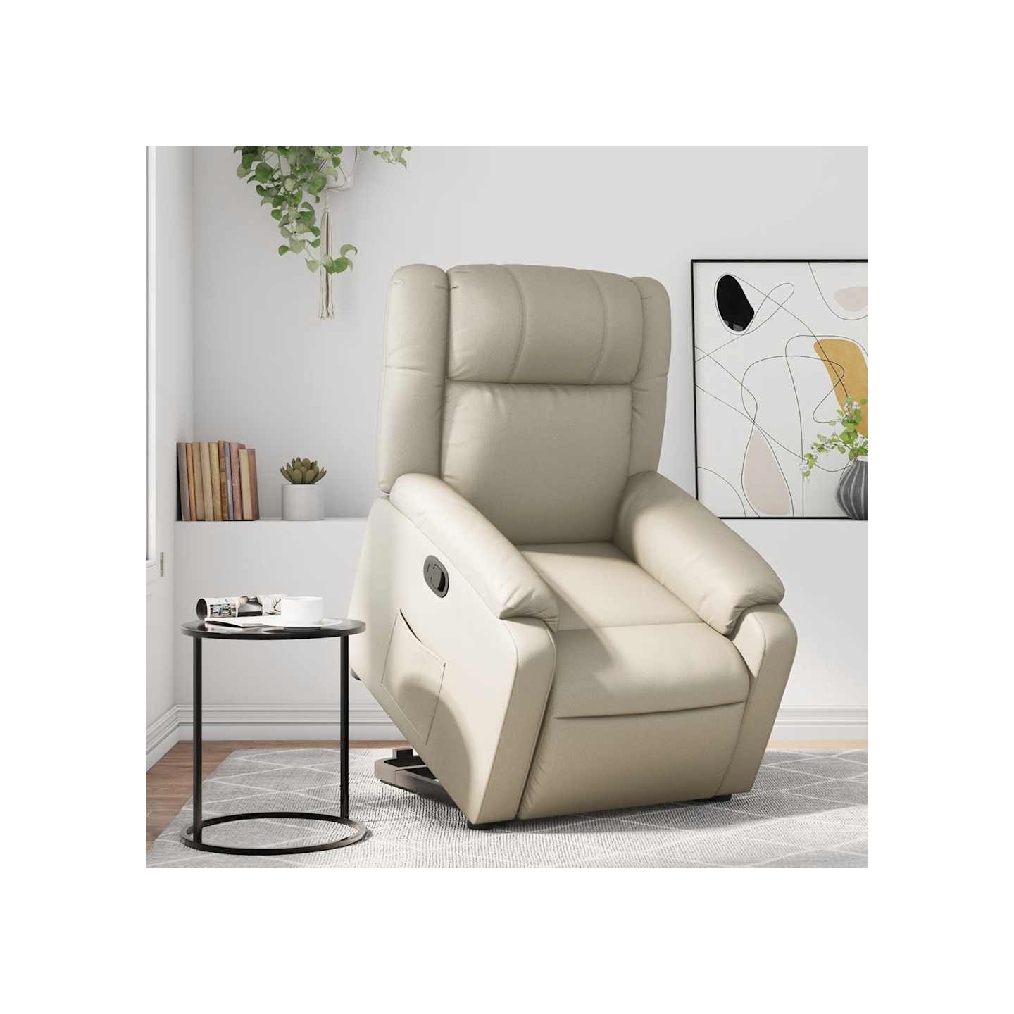 Fauteuil inclinable Crème Similicuir