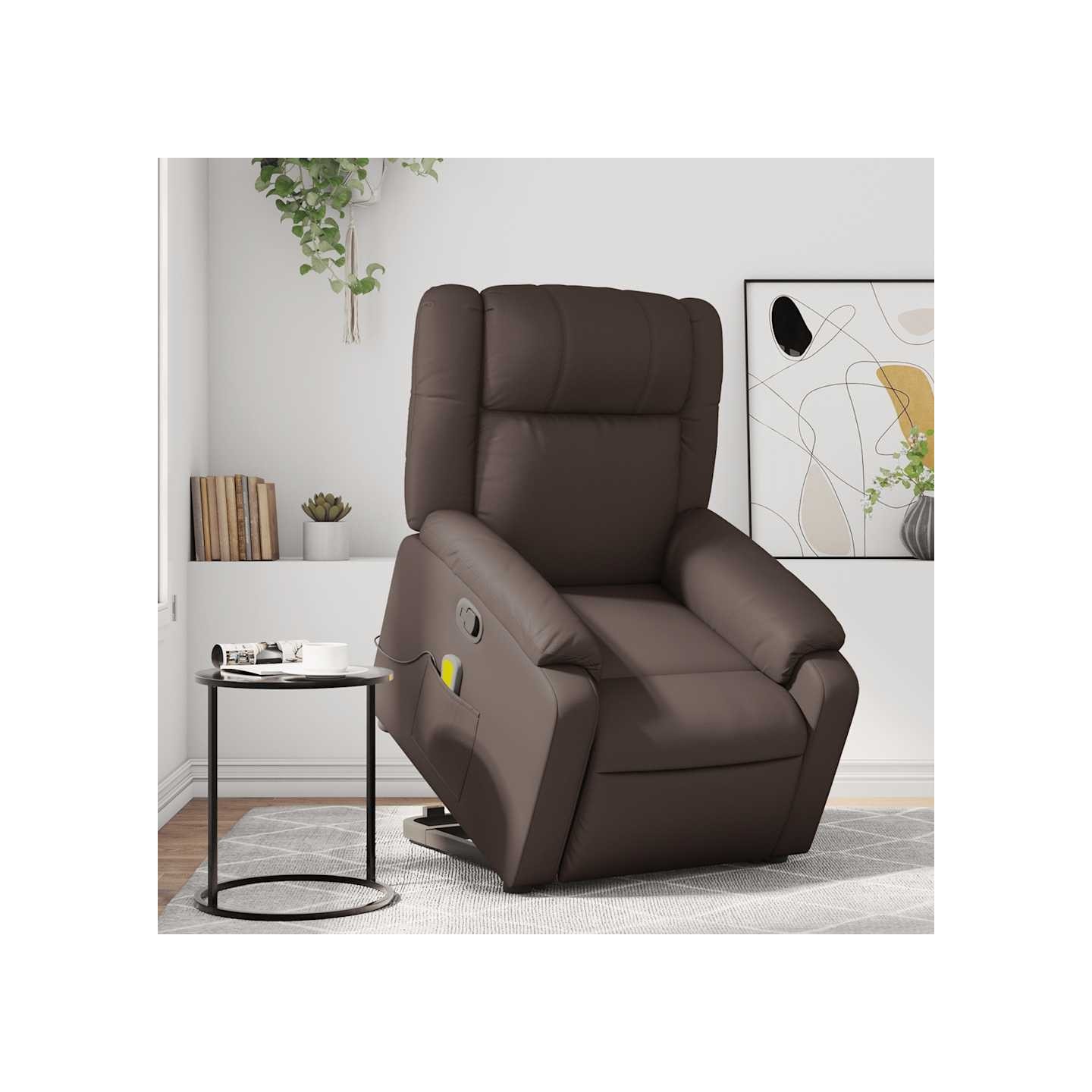 Fauteuil inclinable de massage Marron Similicuir