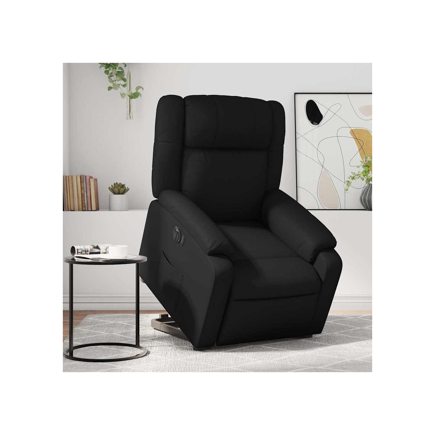 Fauteuil inclinable électrique noir similicuir
