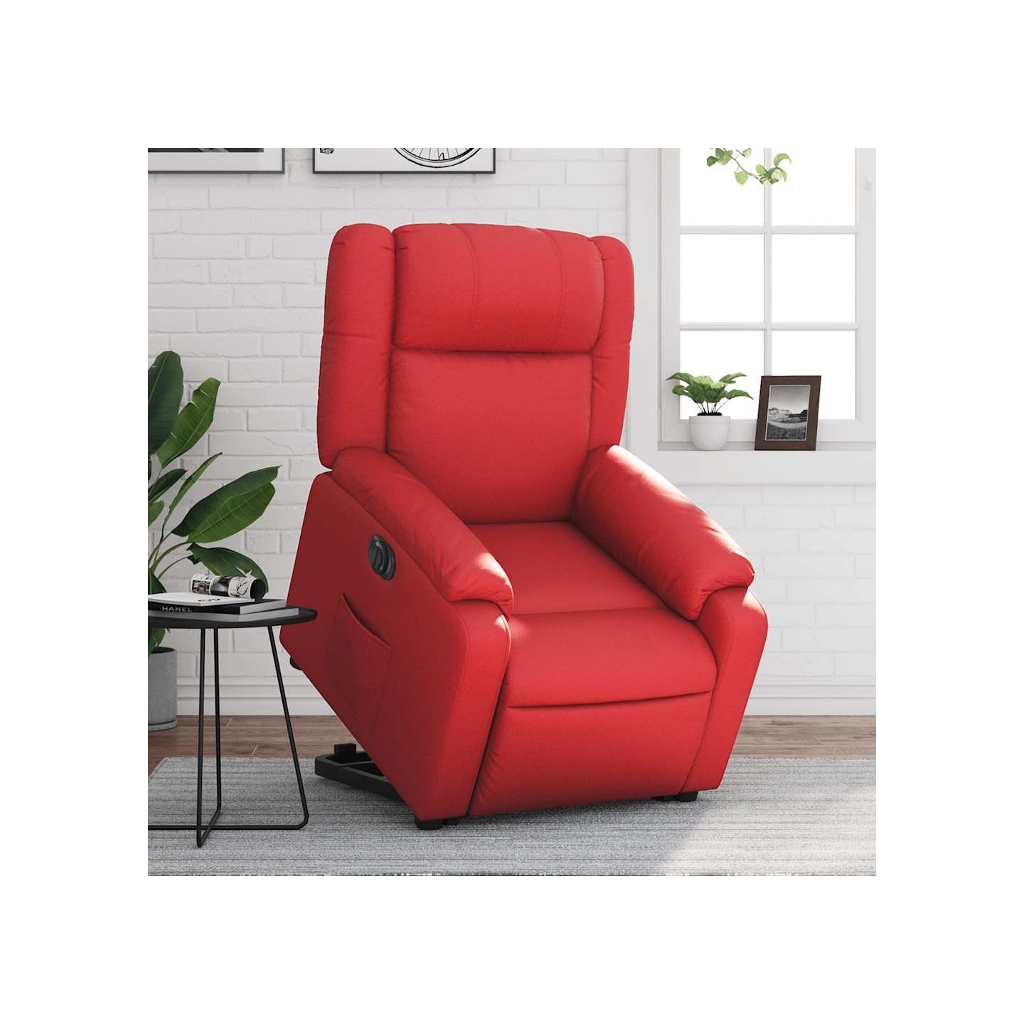 Fauteuil inclinable électrique rouge similicuir