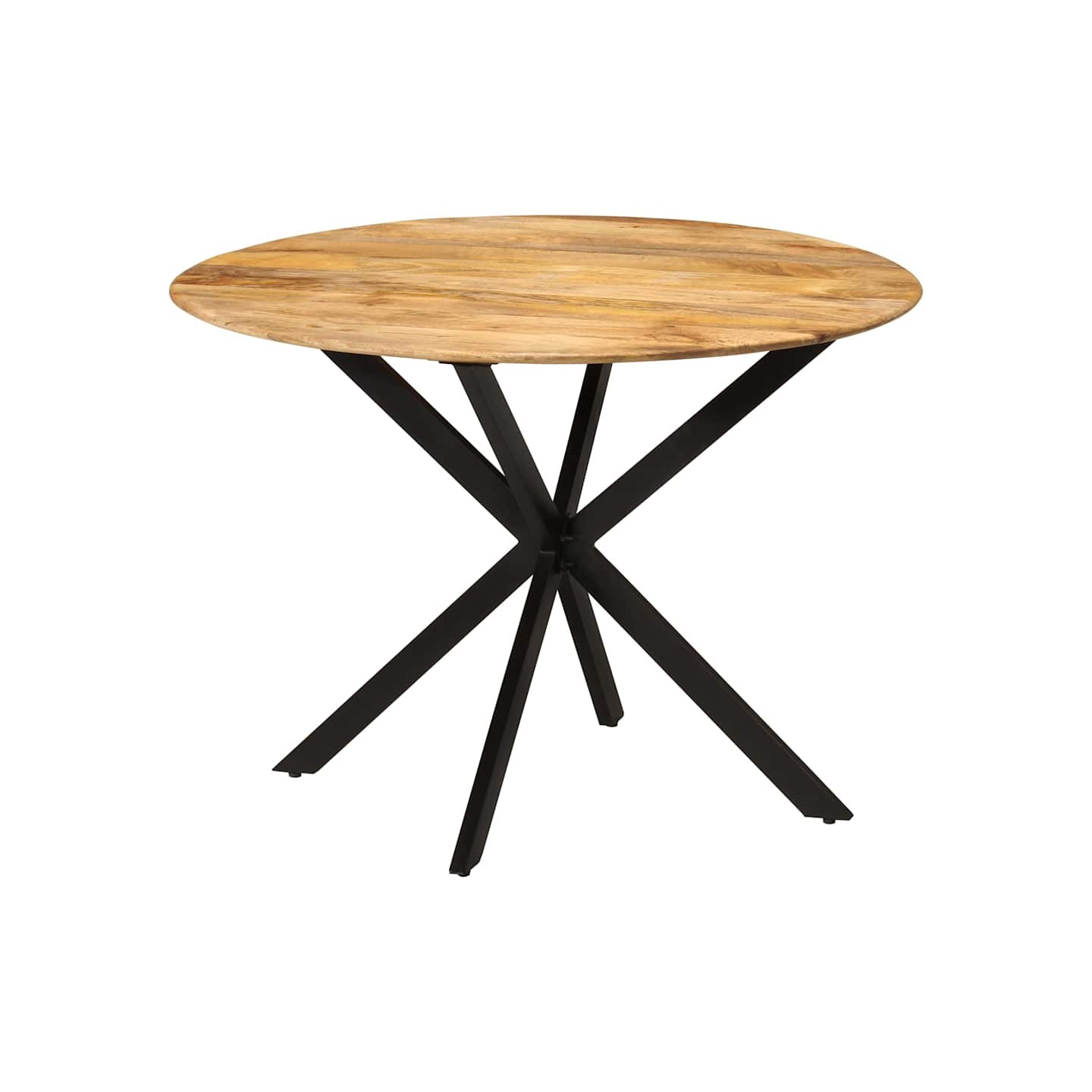 Table à dîner Ø110x78 cm Bois de manguier massif et acier