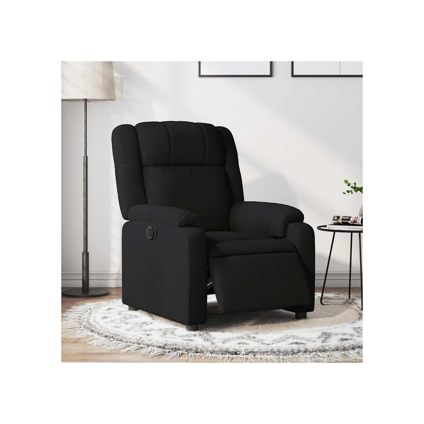 Fauteuil inclinable électrique Noir Tissu