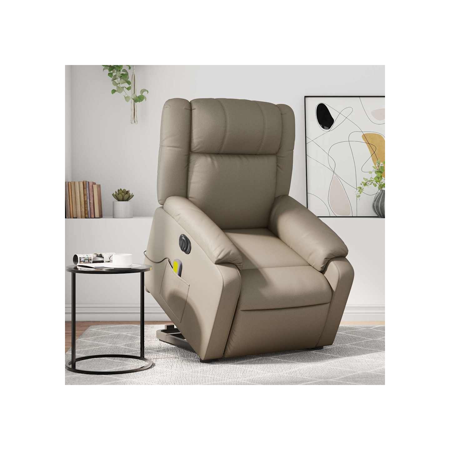 Fauteuil inclinable de massage électrique cappuccino similicuir