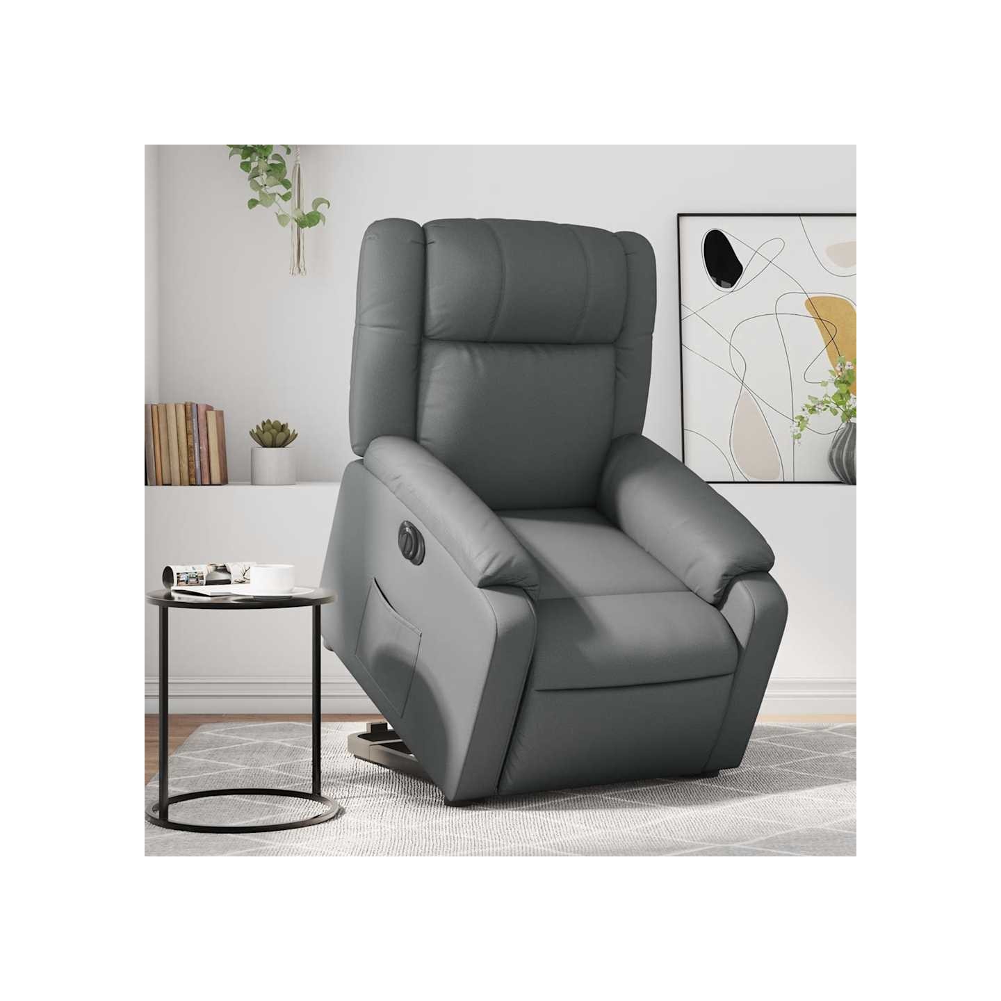 Fauteuil inclinable de massage électrique gris similicuir