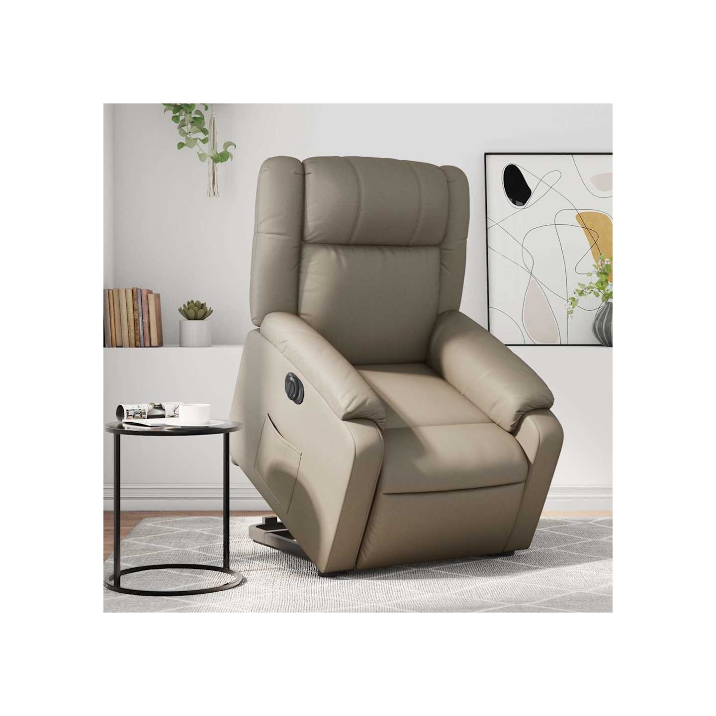 Fauteuil inclinable électrique cappuccino similicuir