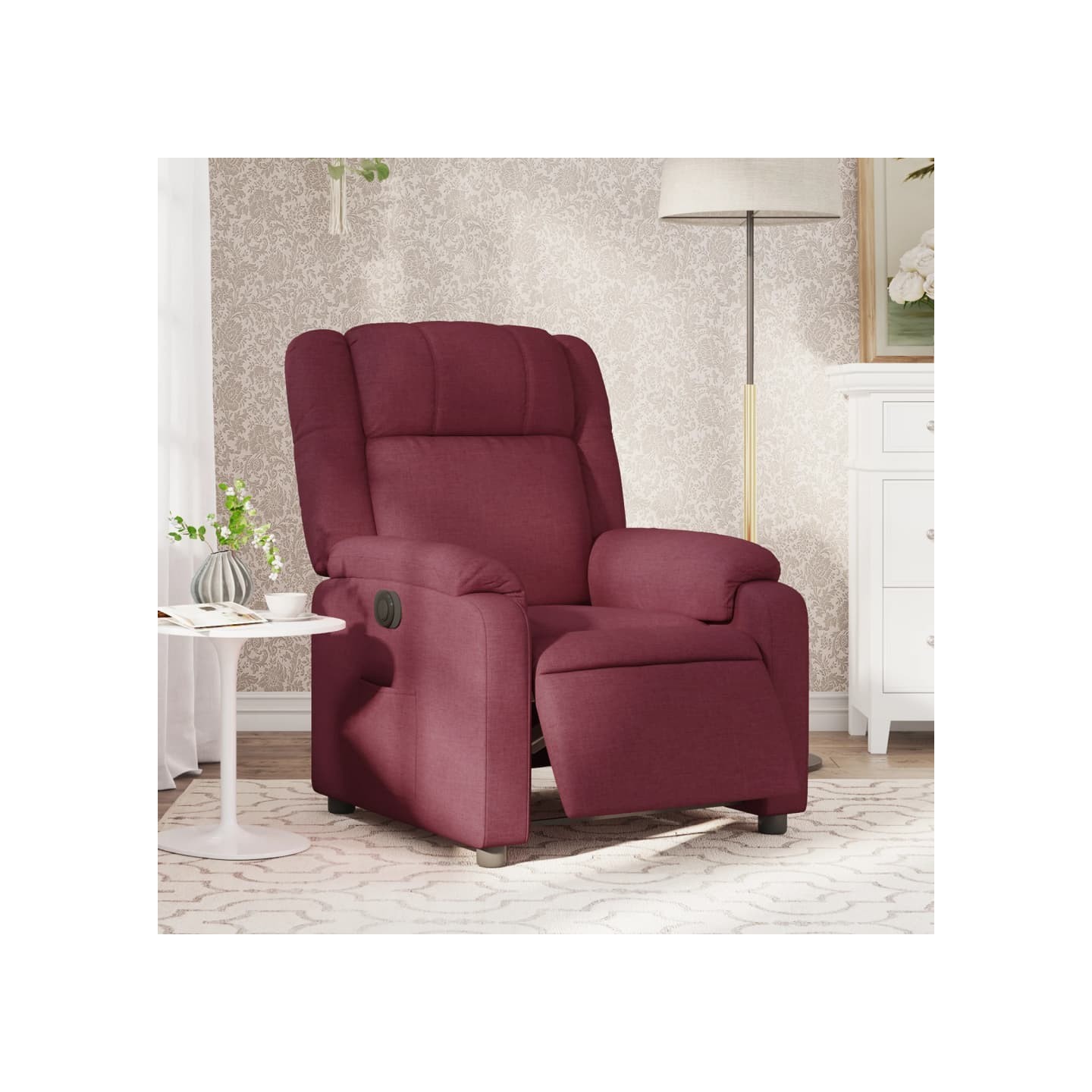 Fauteuil inclinable électrique Rouge bordeaux Tissu