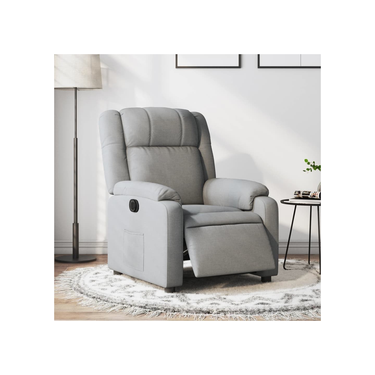Fauteuil inclinable électrique Gris clair Tissu