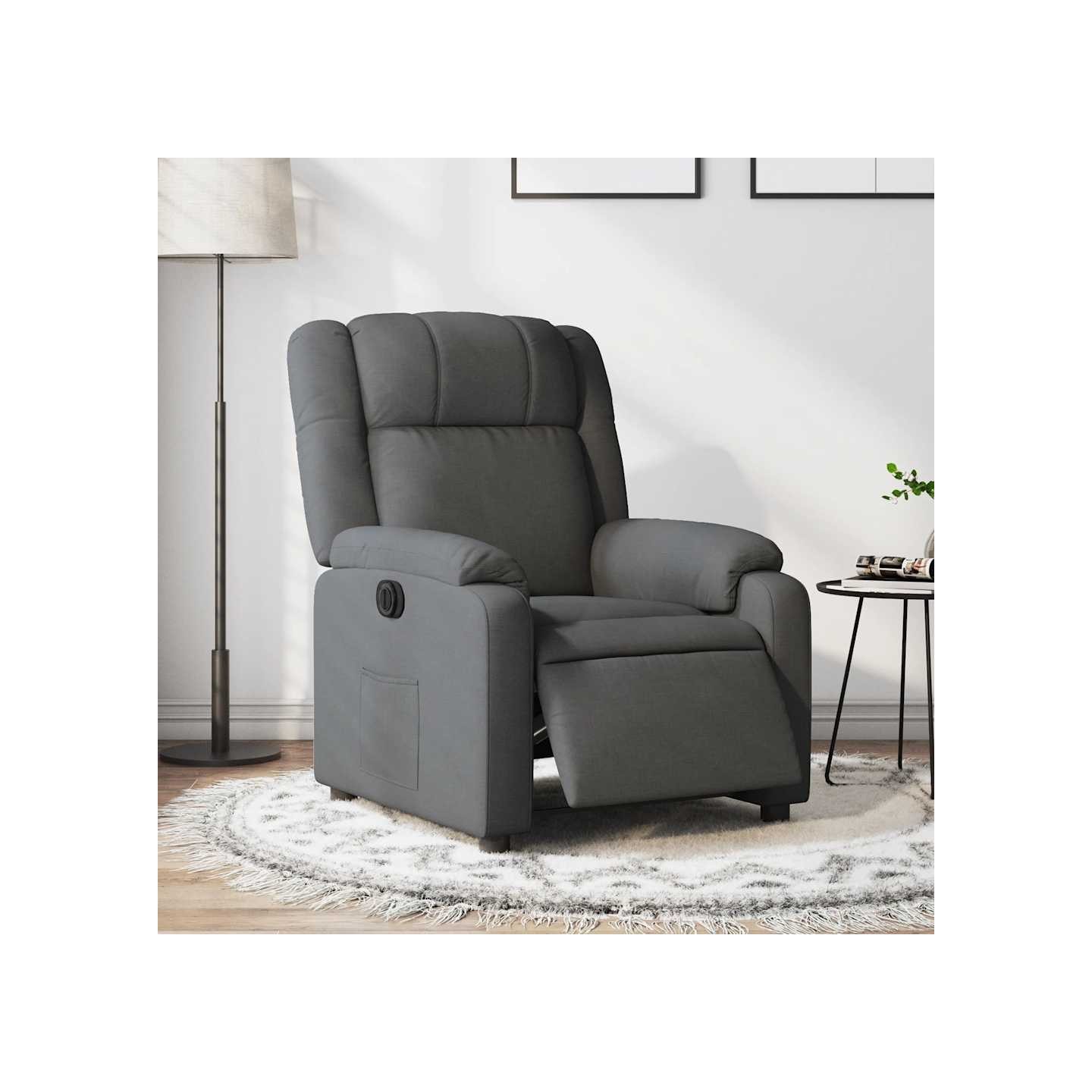 Fauteuil inclinable électrique Gris foncé Tissu