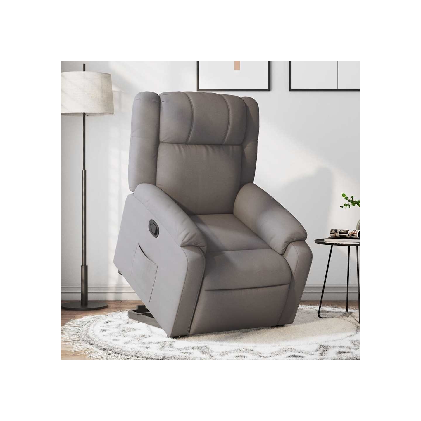 Fauteuil inclinable taupe tissu