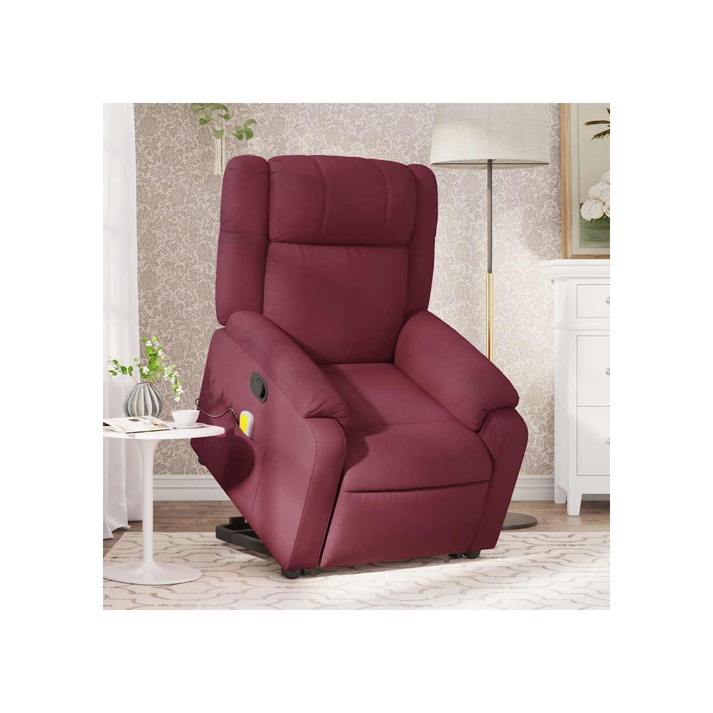 Fauteuil inclinable de massage Rouge bordeaux Tissu