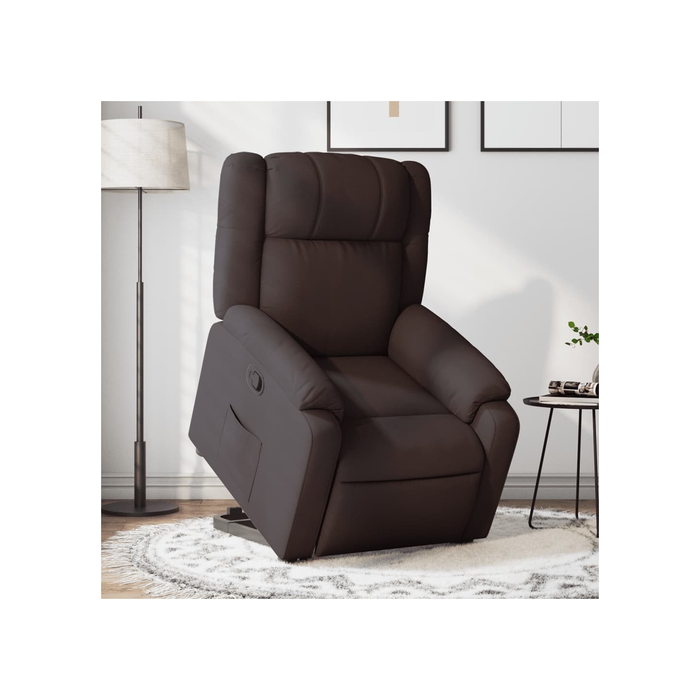 Fauteuil inclinable marron foncé tissu