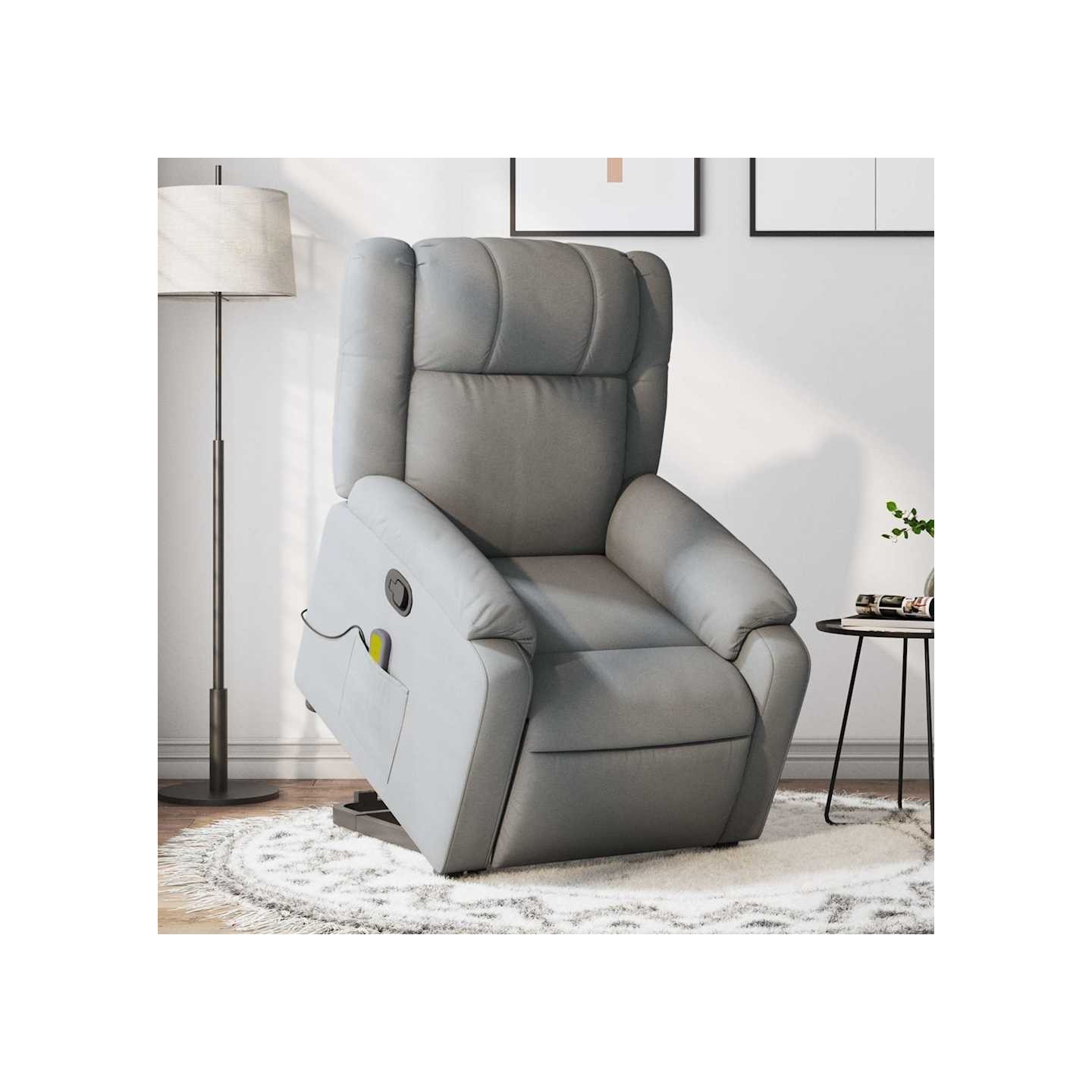 Fauteuil de massage inclinable Gris clair Tissu