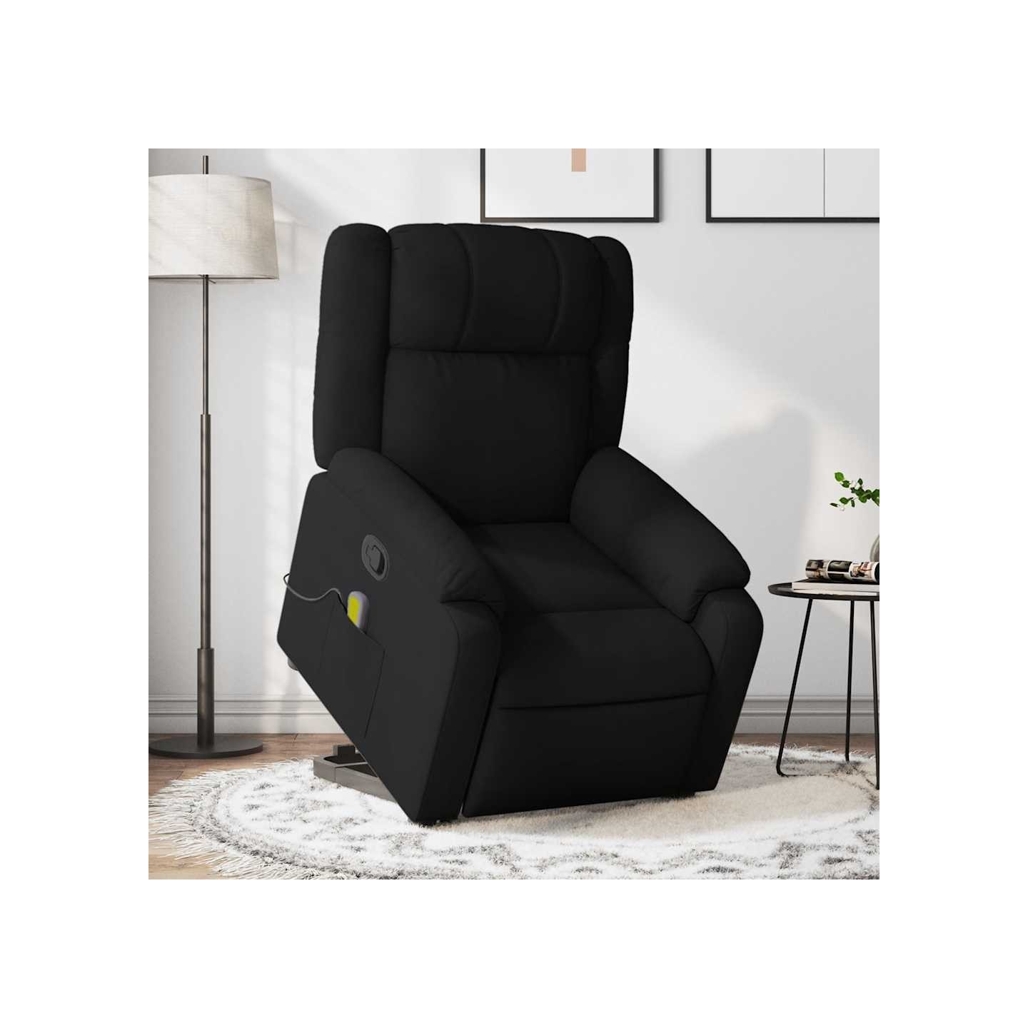 Fauteuil de massage inclinable Noir Tissu