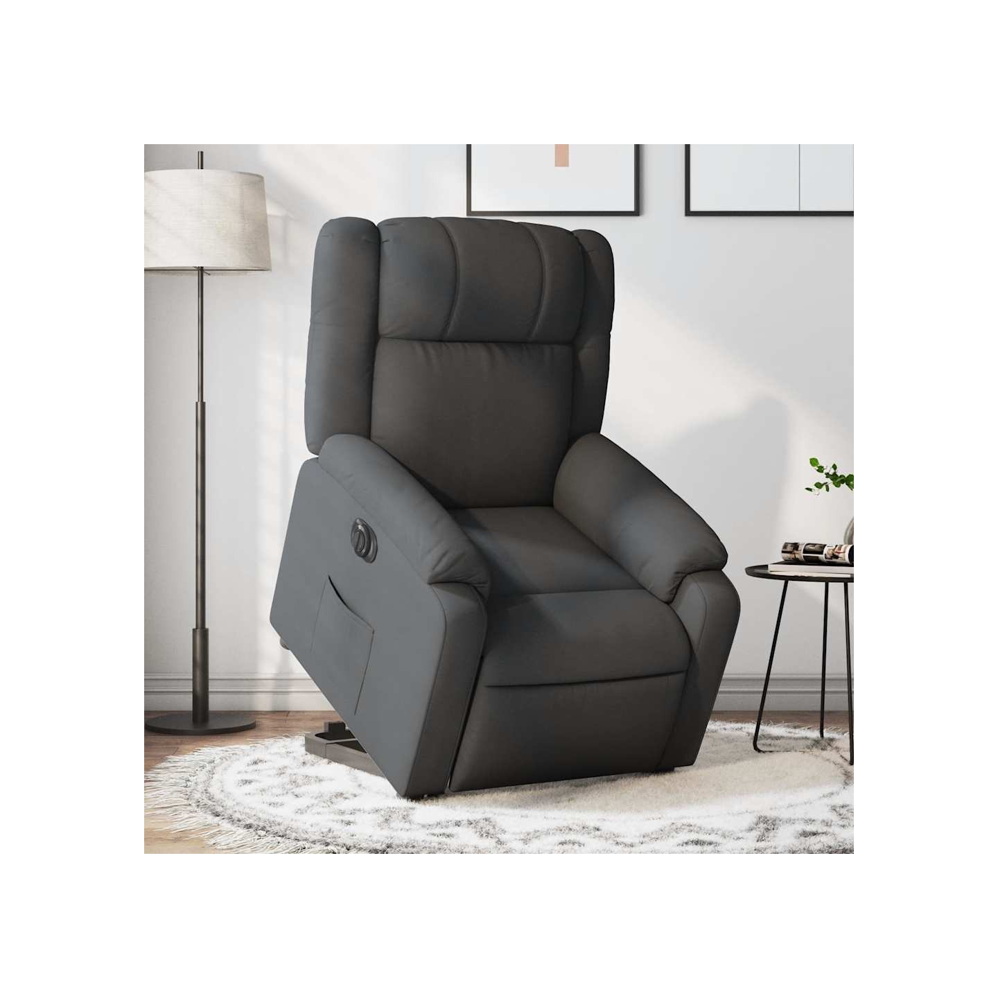 Fauteuil inclinable électrique gris foncé tissu
