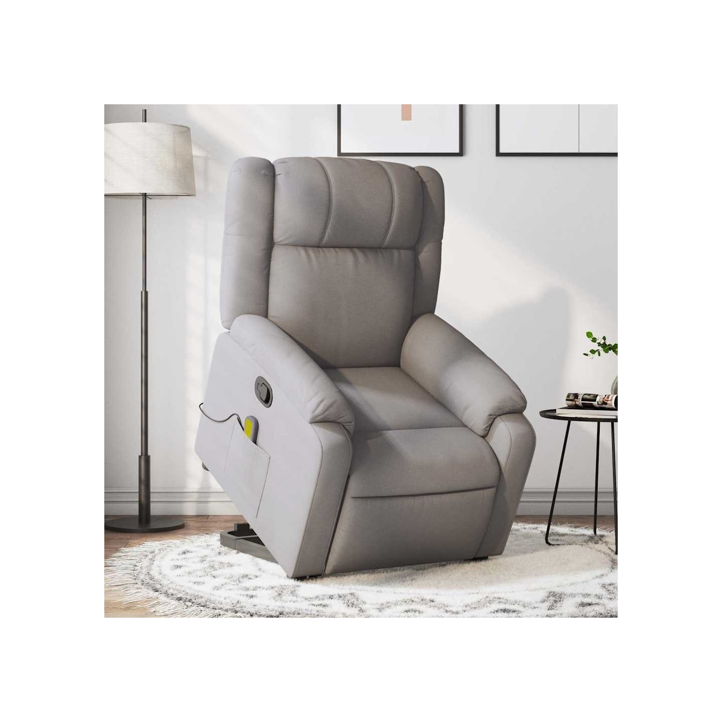 Fauteuil inclinable de massage Taupe Tissu