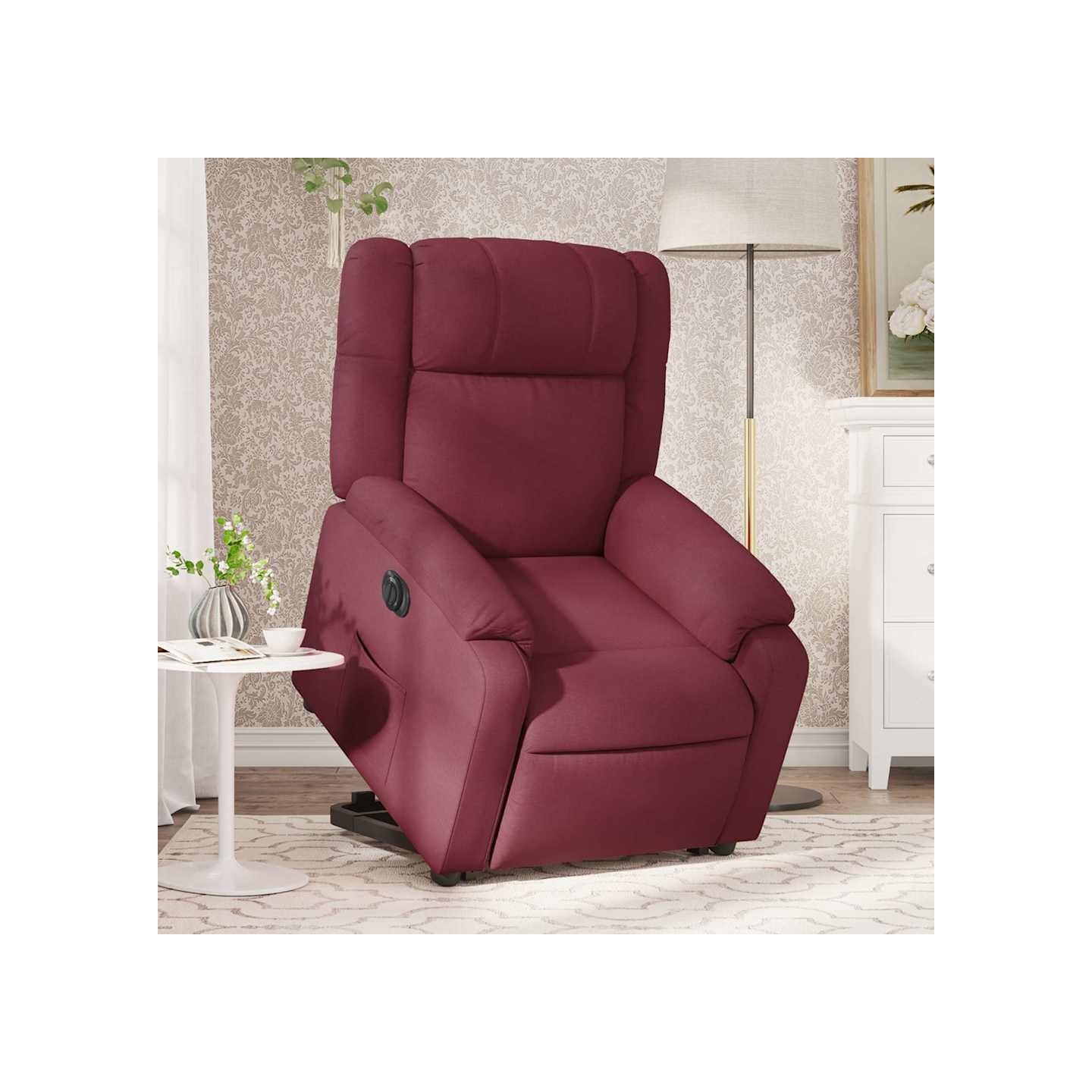 Fauteuil inclinable électrique rouge bordeaux tissu