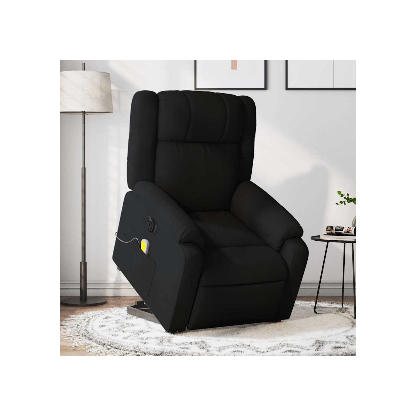 Fauteuil inclinable de massage électrique Noir Tissu