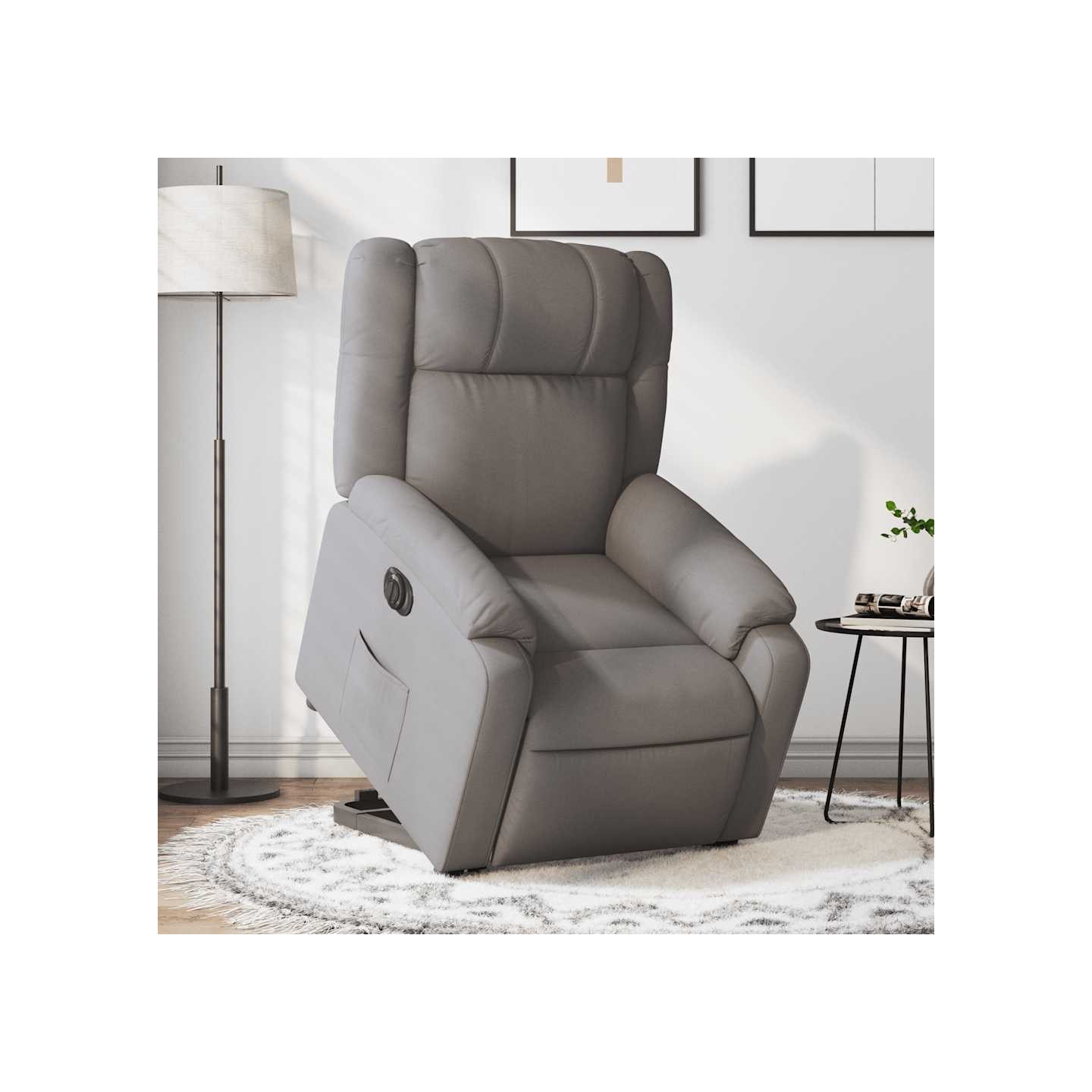 Fauteuil inclinable électrique taupe tissu