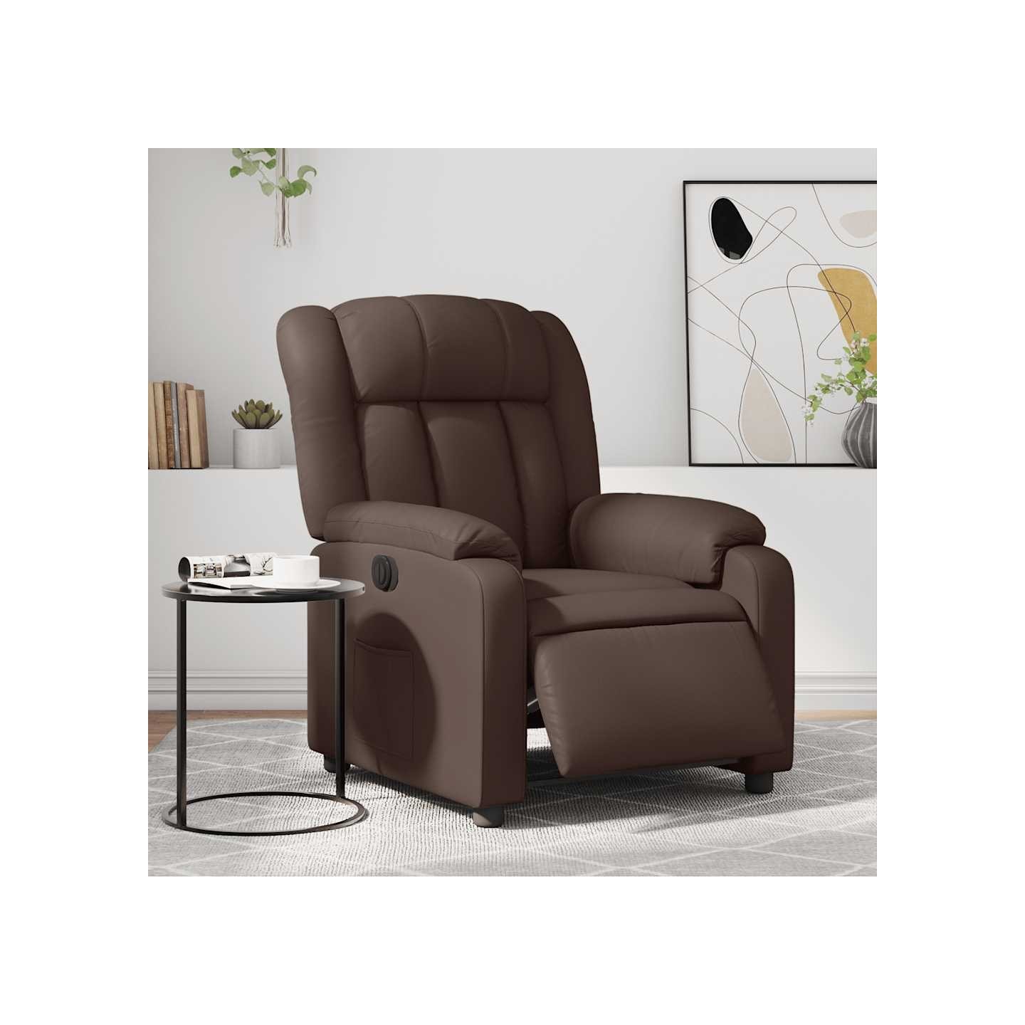 Fauteuil inclinable électrique Marron Similicuir