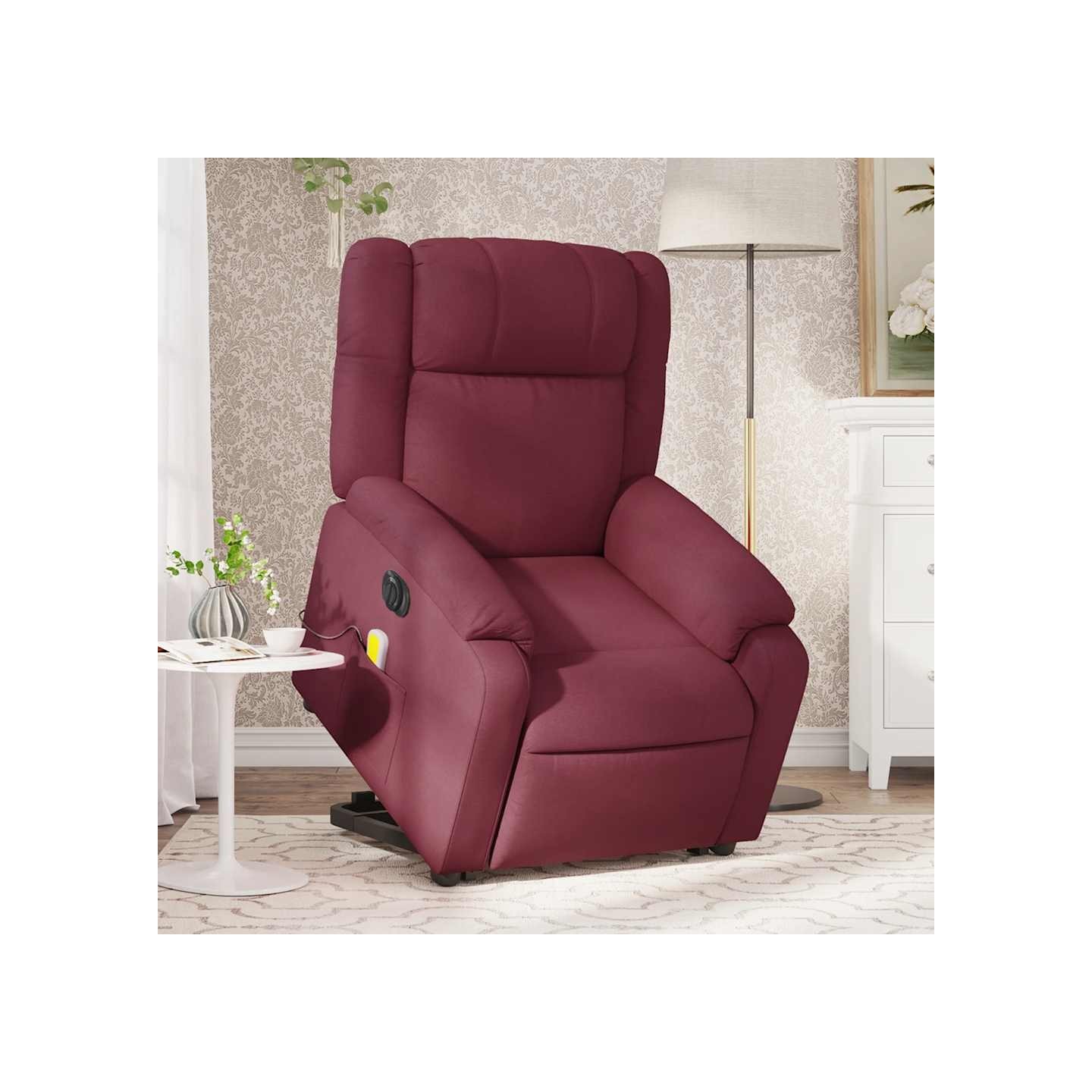 Fauteuil inclinable de massage électrique Rouge bordeaux Tissu