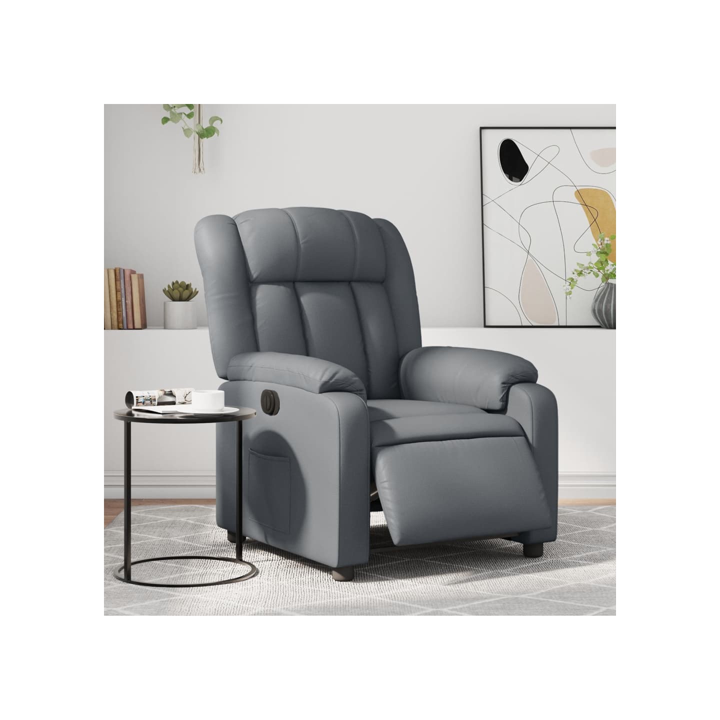 Fauteuil inclinable électrique Gris Similicuir