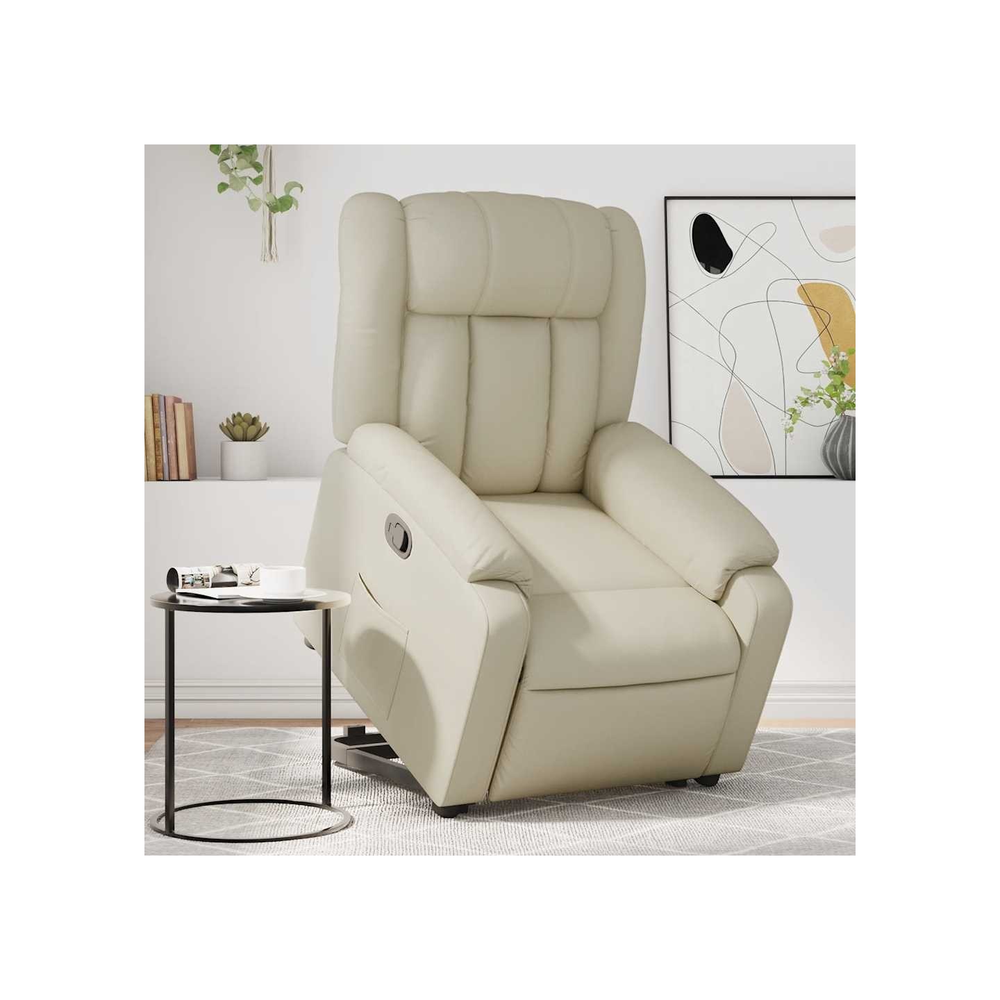 Fauteuil inclinable Crème Similicuir