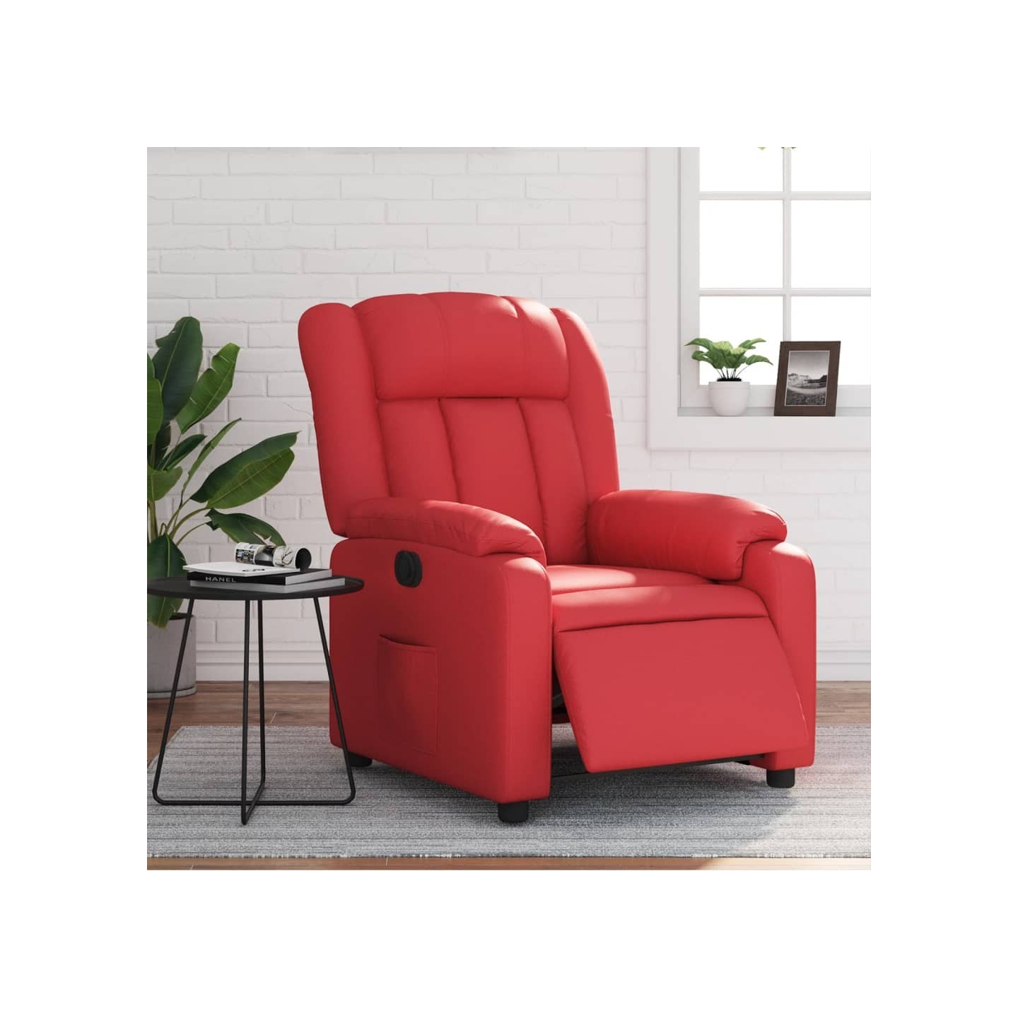 Fauteuil inclinable électrique Rouge Similicuir