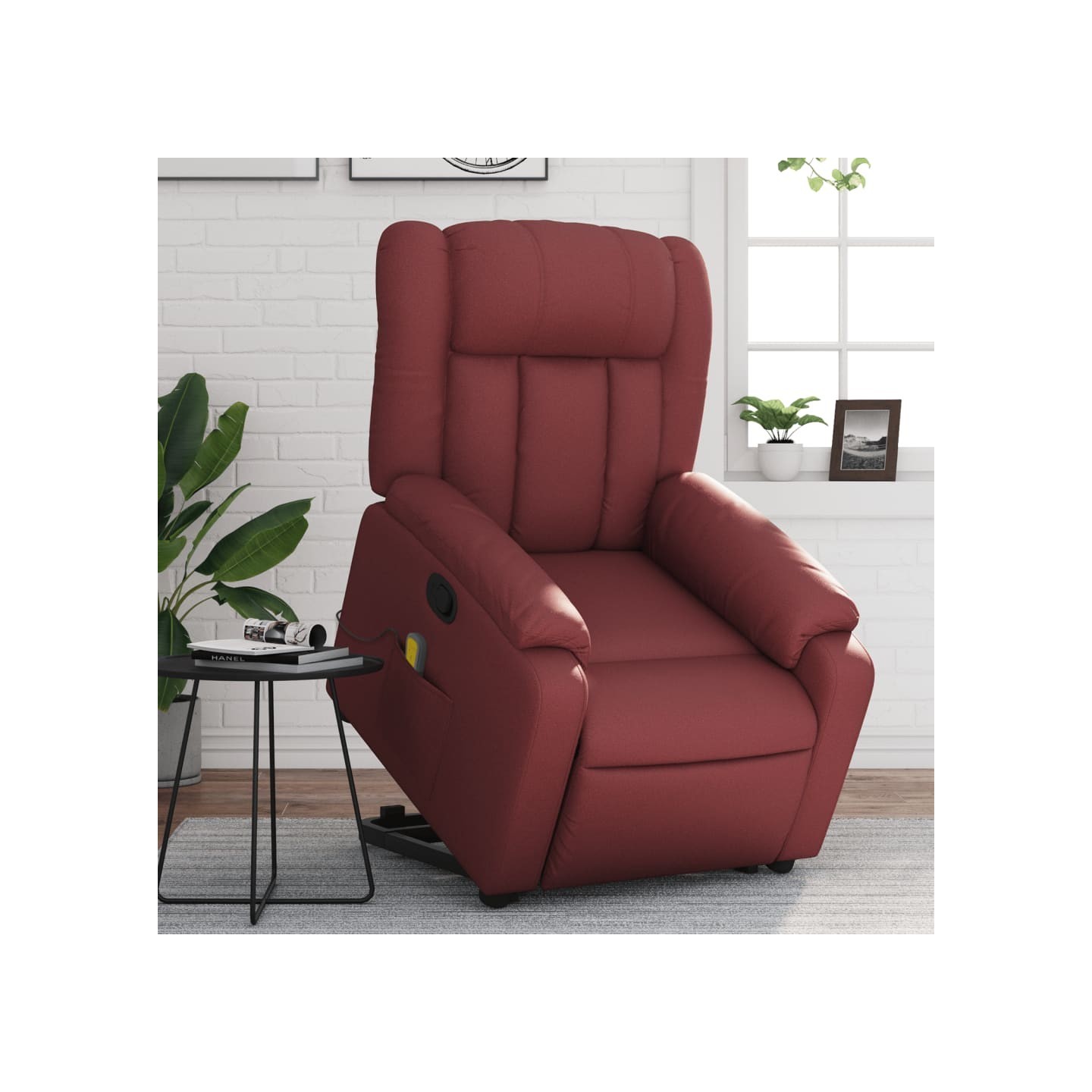 Fauteuil inclinable de massage Rouge bordeaux Similicuir