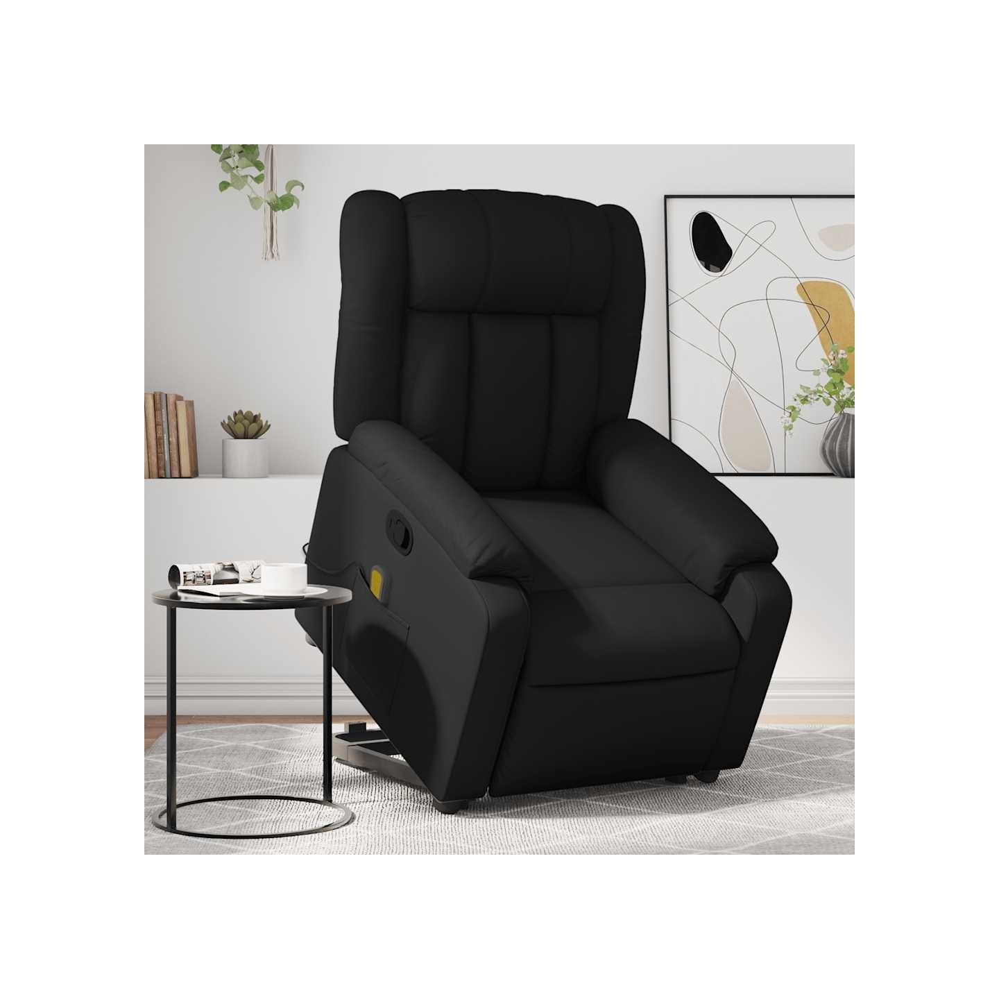 Fauteuil inclinable de massage Noir Similicuir